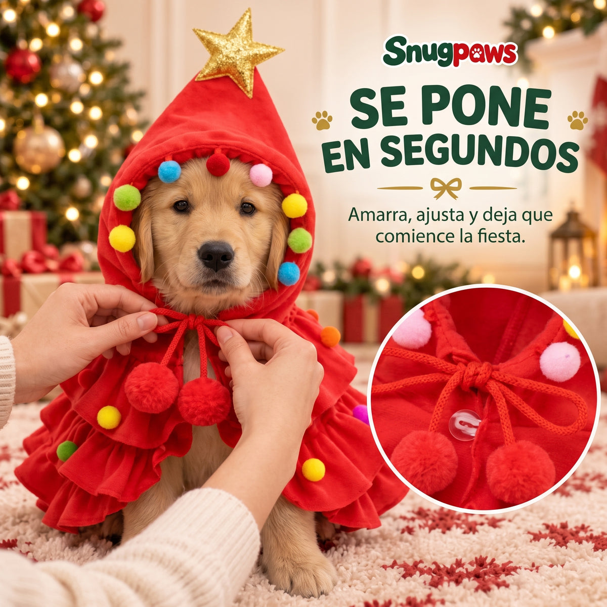 Capa de Árbol de Navidad para Perros y Gatos