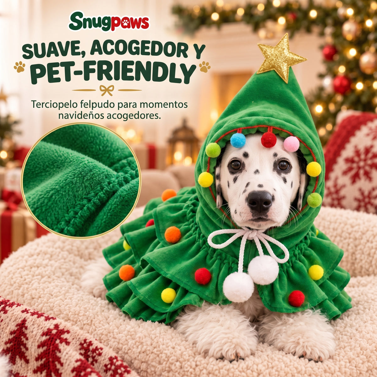 Capa de Árbol de Navidad para Perros y Gatos