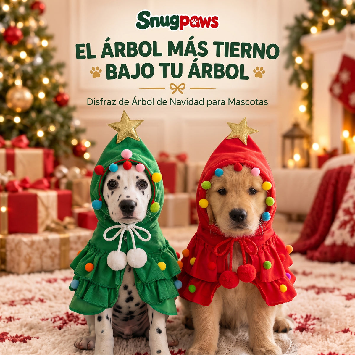 Capa de Árbol de Navidad para Perros y Gatos